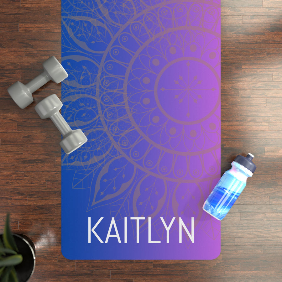 Mandala Rubber Personalize Name Yoga Mat