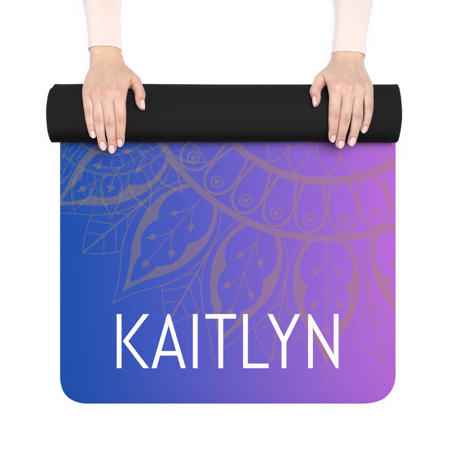Mandala Rubber Personalize Name Yoga Mat