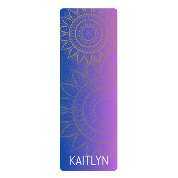 Mandala Rubber Personalize Name Yoga Mat