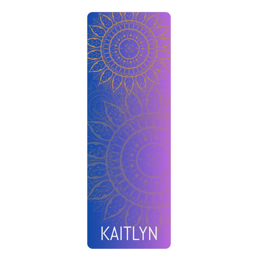 Mandala Rubber Personalize Name Yoga Mat
