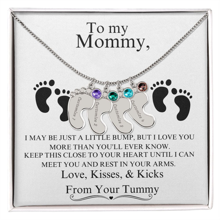 Mommy | From Your Tummy (Custom Baby Feet Necklace)
